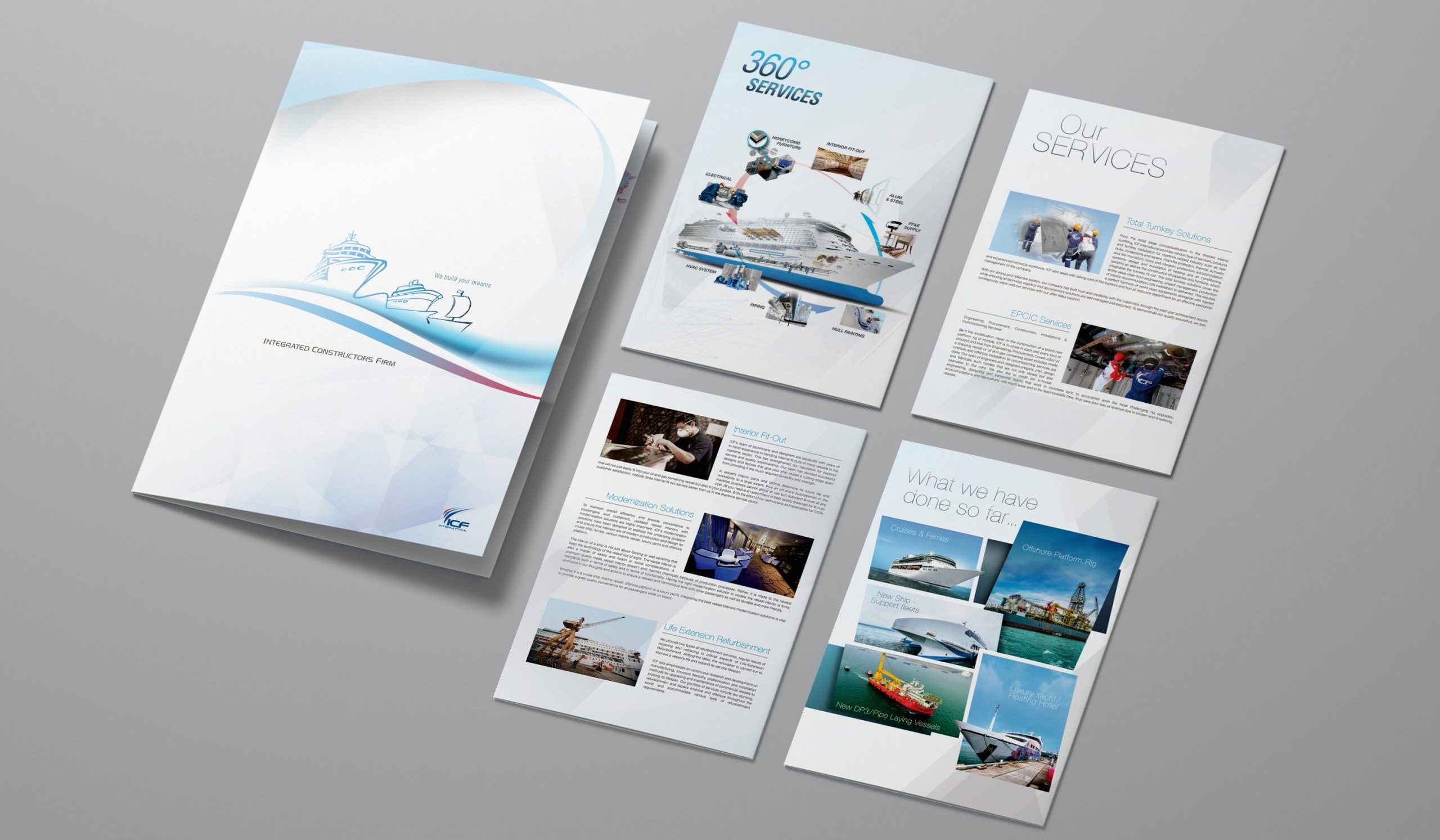 Branding Print Advertisement Design - ICF Corporate Profile Graphic Design