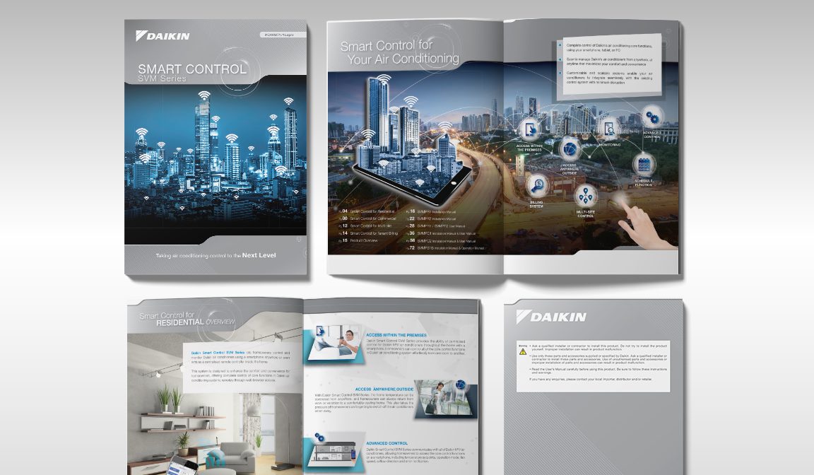 Branding Print Advertisement Brochure Catalogue Design - Daikin Smart control product catalogue